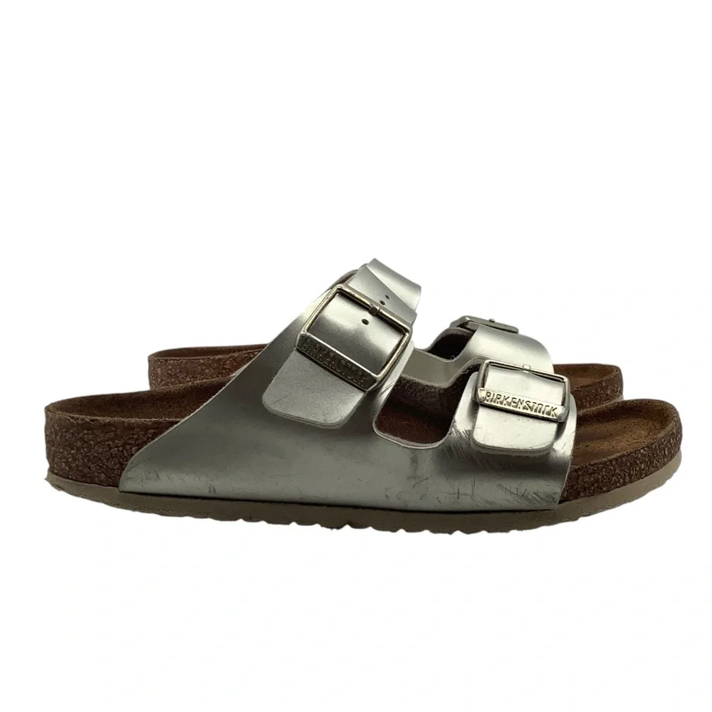 Birkenstock Arizona gold‎ leather kids size 33 Euro 2.-2.5US Sandals